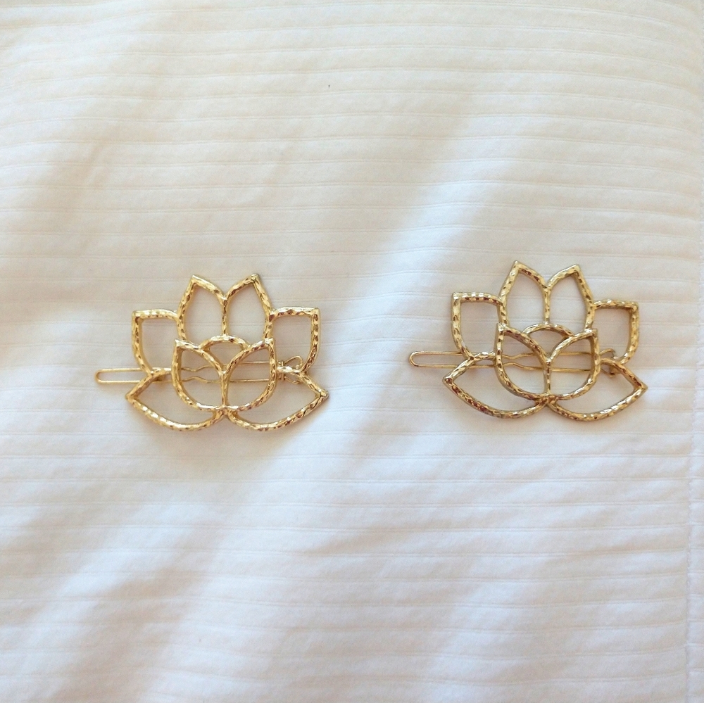 Set of Two Lotus Flower Hair Broach accessories